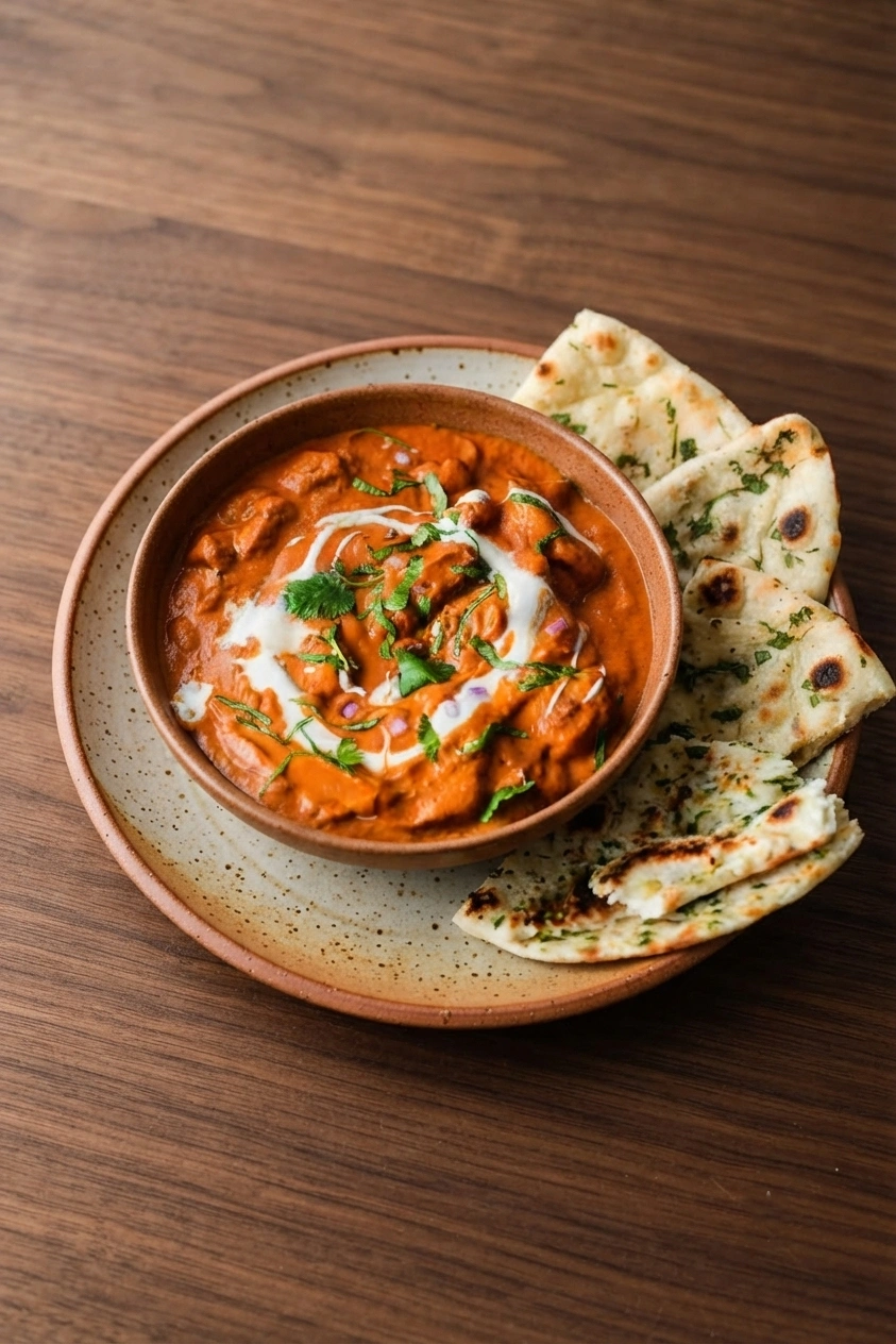 Butter chicken and naan at Great Canadian Pizza & Butter Chicken Hut - Macleod, Macleod Trail Calgary