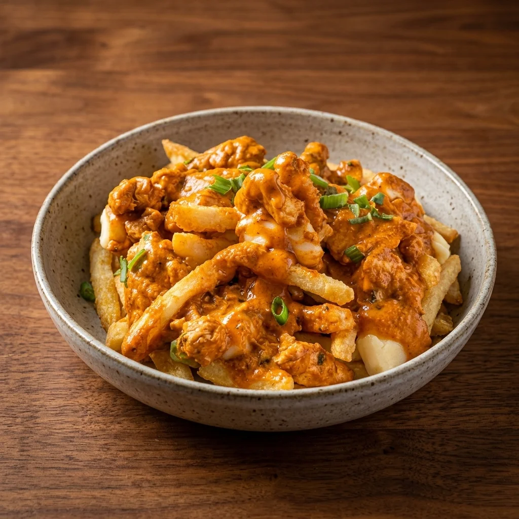 Butter chicken poutine at Great Canadian Pizza & Butter Chicken Hut - Macleod in Calgary