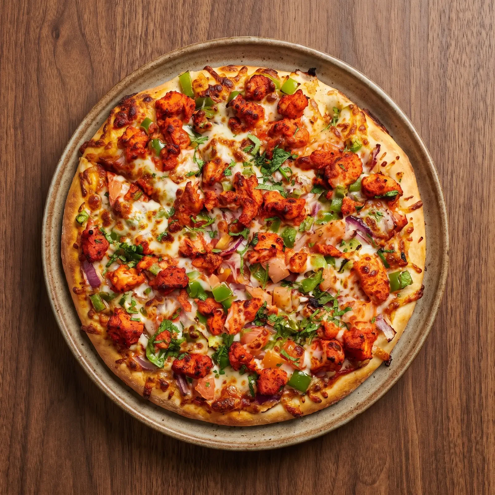 Tandoori chicken pizza at Great Canadian Pizza & Butter Chicken Hut - Macleod Calgary